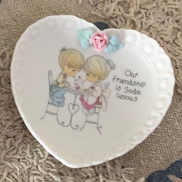 Precious Moments Our Friendship is Soda-licious Mini Plate Enesco 1994 NIB - Picture 1 of 7